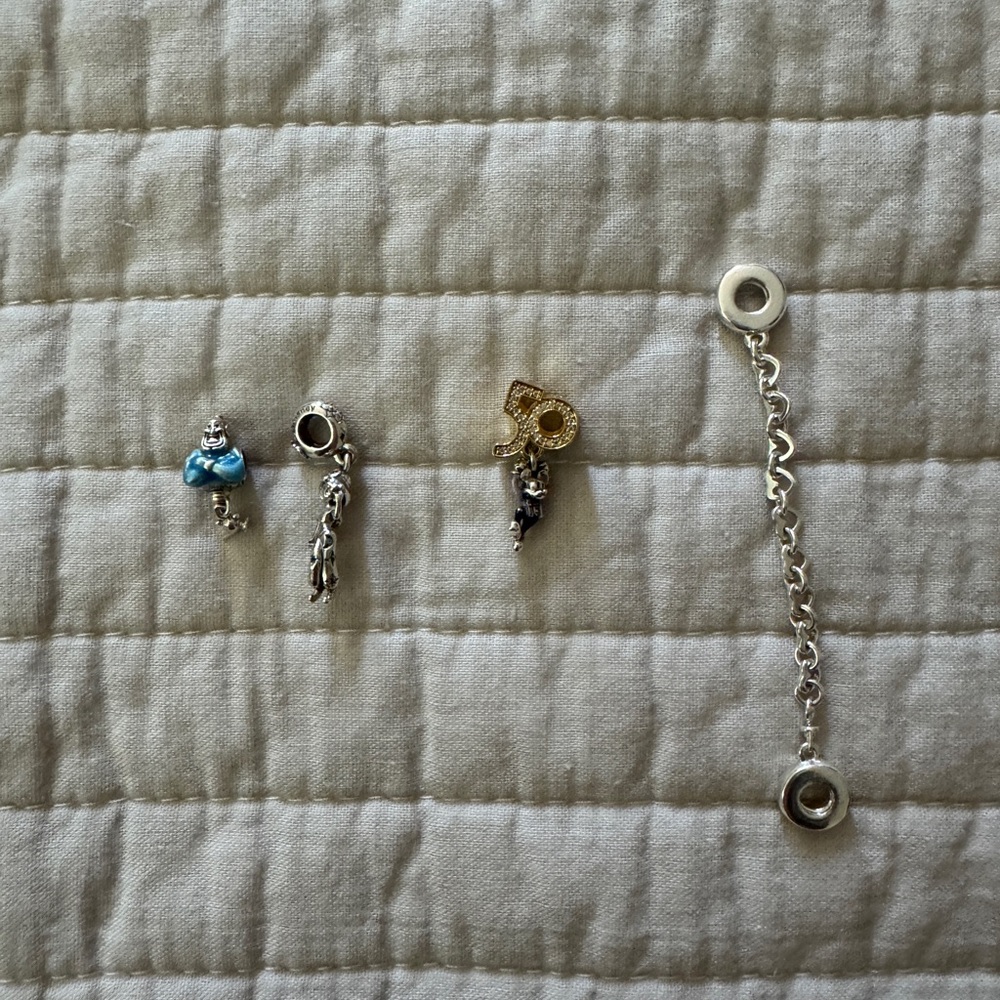 Authentic Pandora Safety Charm & 3 Charms Bundle